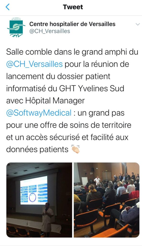 Tweet du centre hospitalier de Versaille